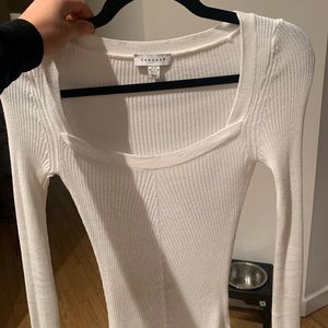 Topshop white square neck top in size XS